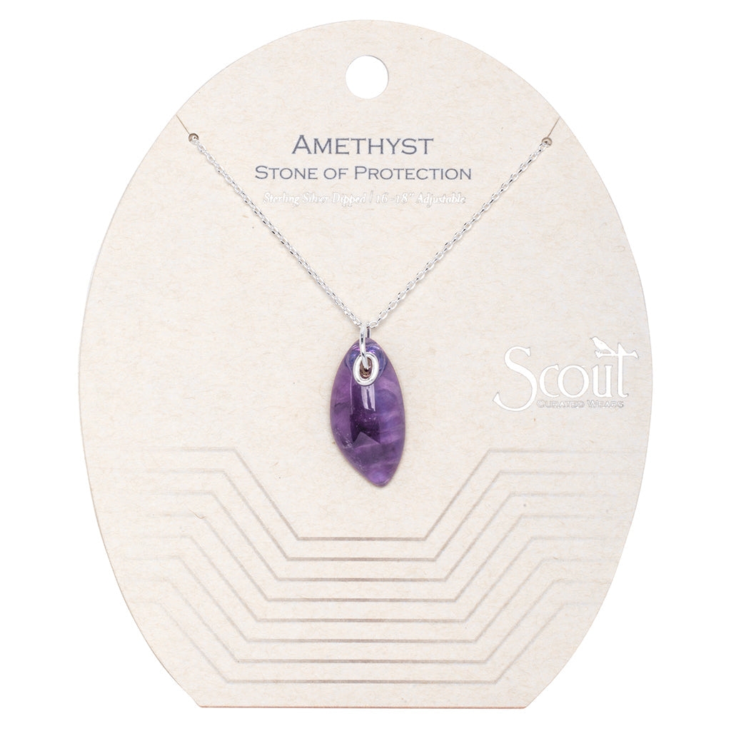Amethyst Stone & Gold Plated Necklace - Platear